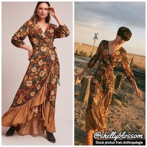 Anthropologie Farm Rio Madrid Wrap Maxi Dress S
